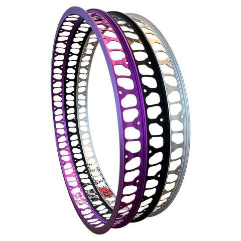 Jante arrière 19'' 47mm 32 trous noir, argent, violette| Rim rear 19'' 47mm 32 holes Black, Silver, Purple